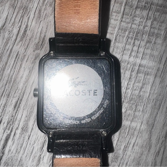 Lacoste LG 56.4.22.2304 Watch With Leather Band Square Face RARE Needs Battery - Picture 8 of 16